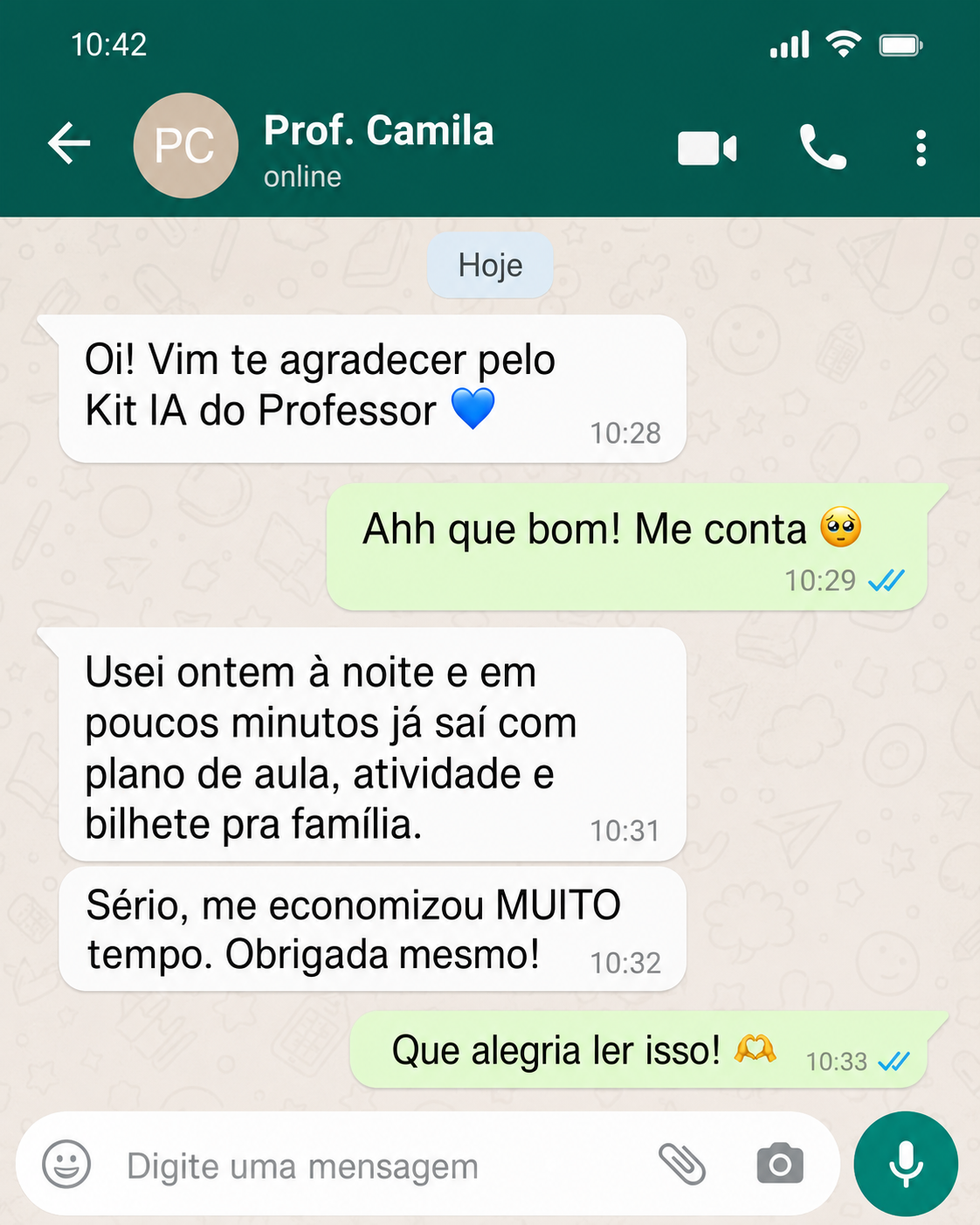 Depoimento da Prof. Camila sobre o Kit IA do Professor